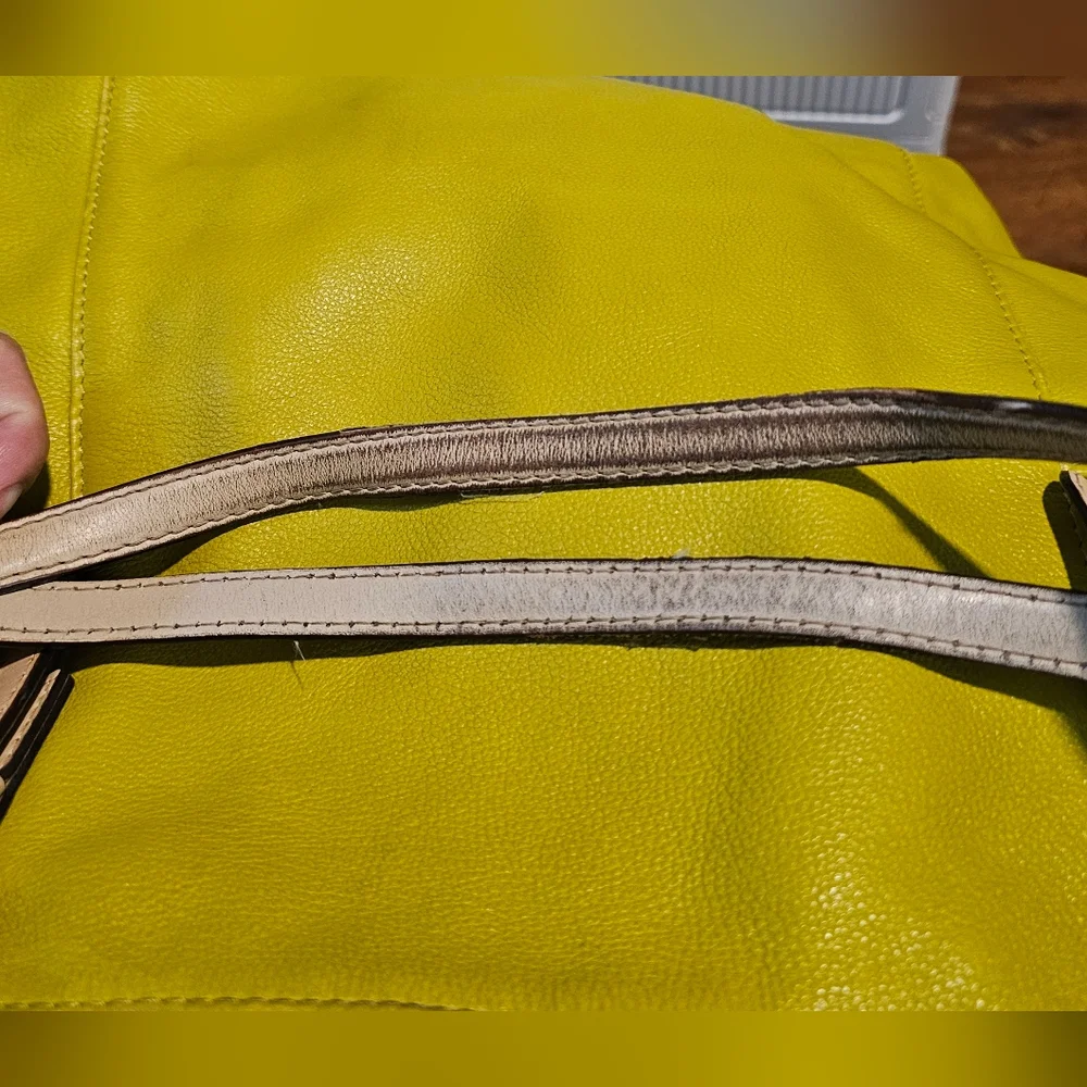 Michael Kors Leather Tote with Beige Contrast Straps